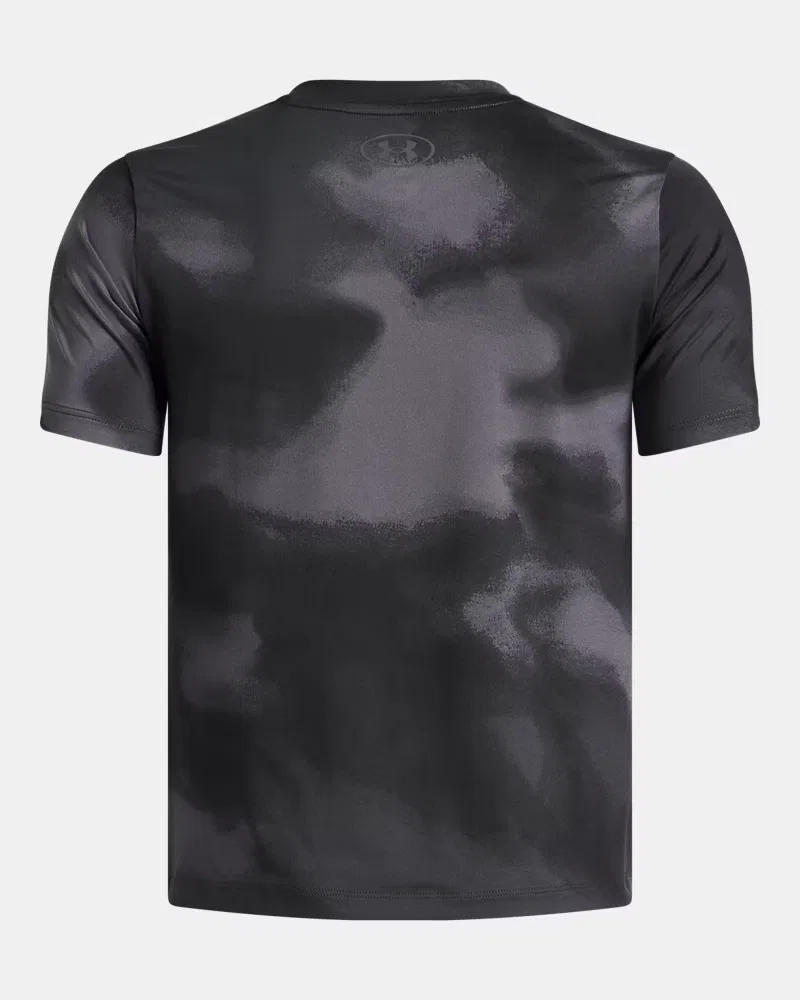 Футболка для мальчиков с коротким рукавом, быстросохнущая, UA Vanish Printed UnderArmour, Black/Castlerock — фото 2