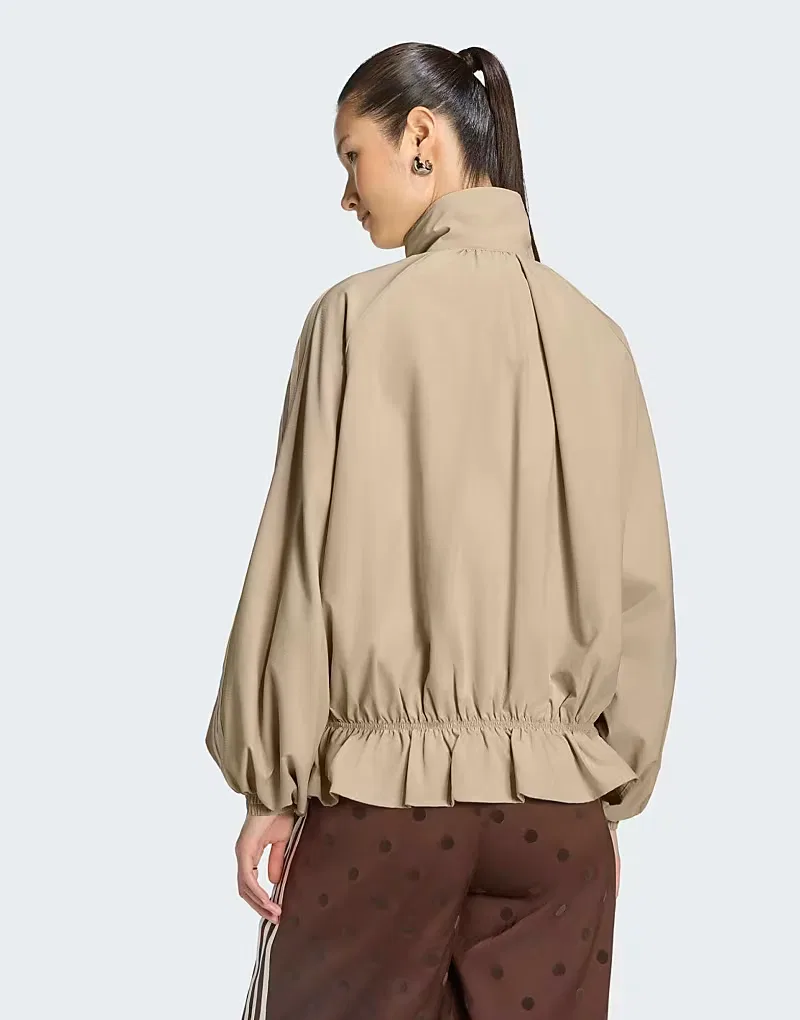 Спортивная куртка Adidas Originals свободного кроя, хаки, три — фото 2