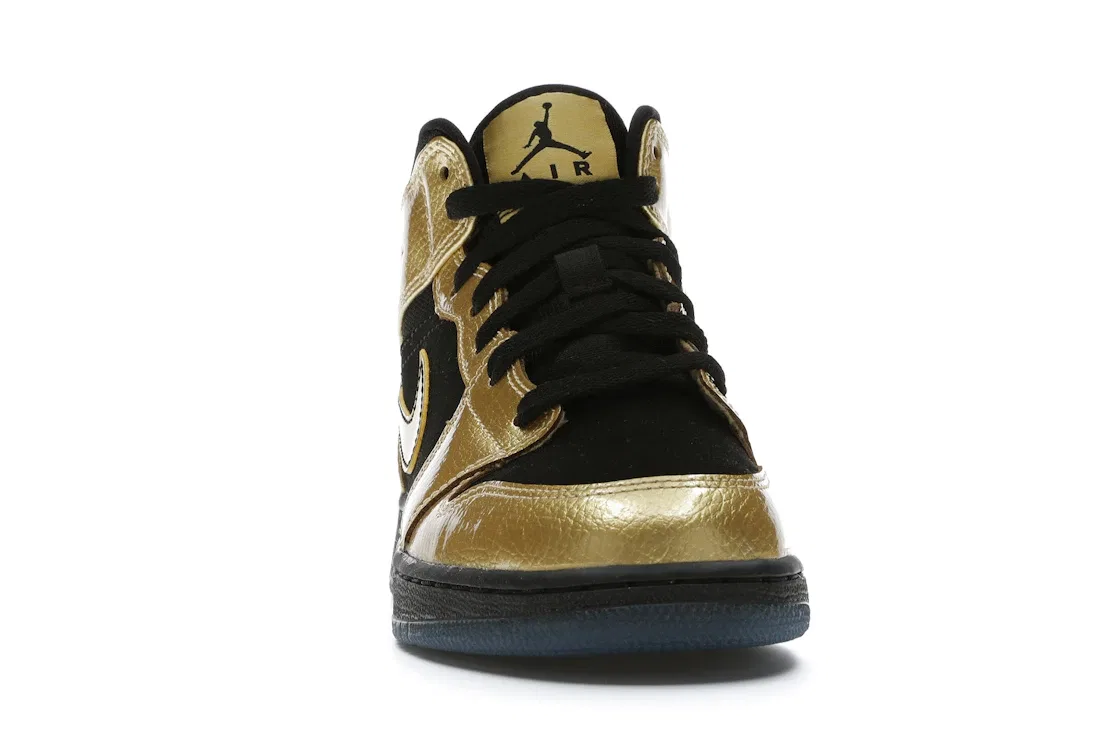 Детские кроссовки с высоким верхом Jordan 1 Mid Metallic Gold Coin Black Jordan, Metallic Gold Coin Black — фото 2