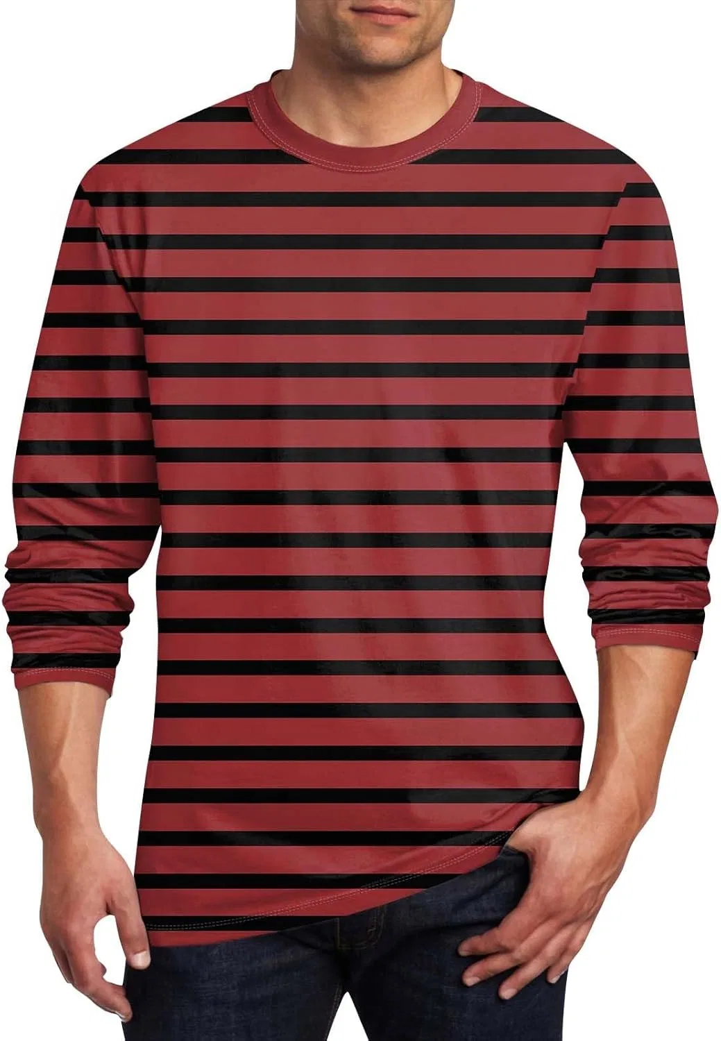 Мужская футболка с длинным рукавом, Regular Fit, Red