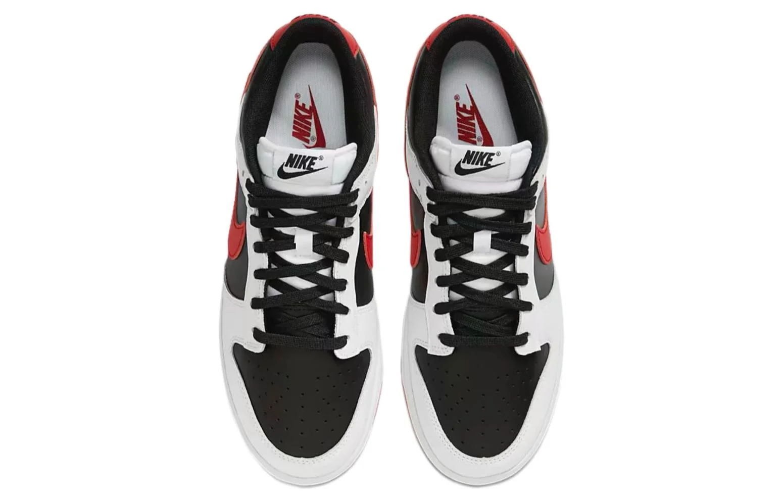 Кроссовки Nike Dunk Low Retro, белый/черный/красный — фото 4