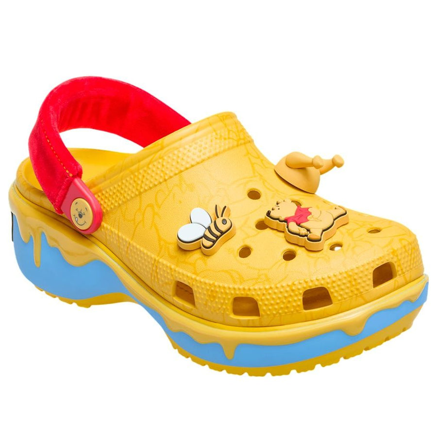 Сандалии (WMNS) Crocs x Disney Winnie the Pooh Classic Platform Clog 'Yellow Red', желтый — фото 2