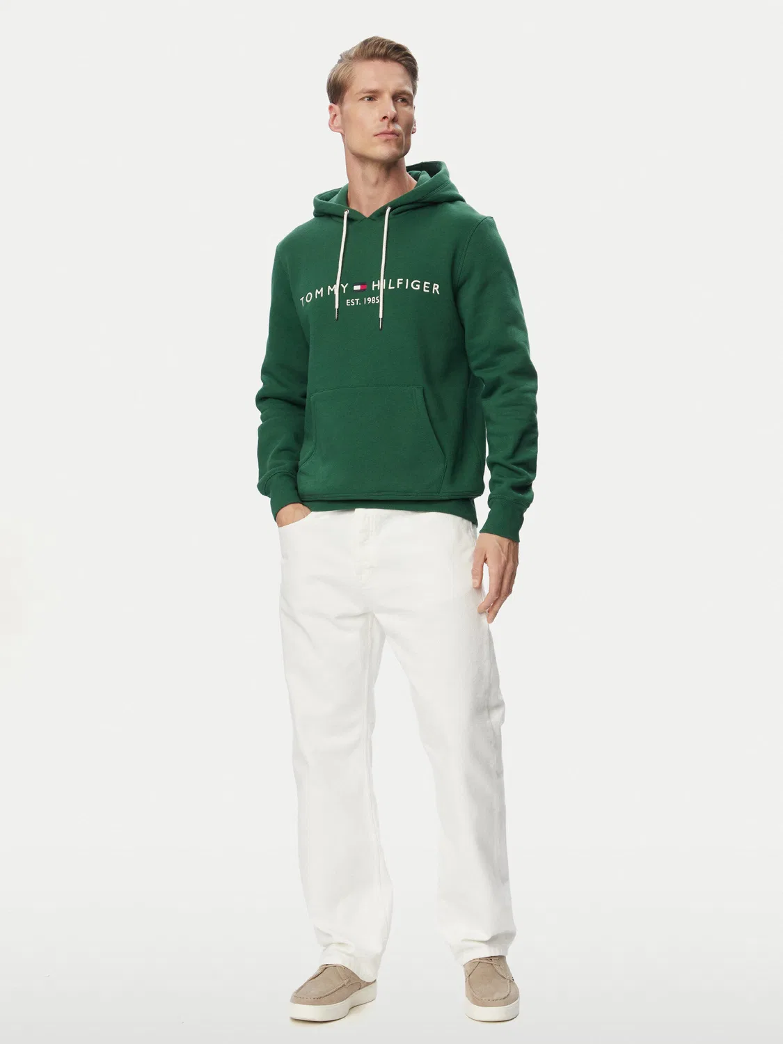 Мужская толстовка стандартного кроя Logo Tommy Hilfiger, темно-зеленый — фото 2