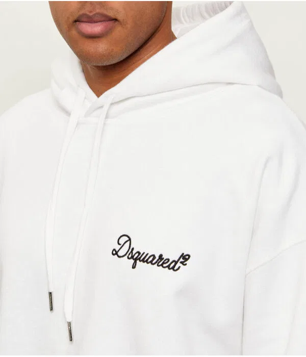 Мужская толстовка с капюшоном D2 Signature Dsquared2, белый — фото 4