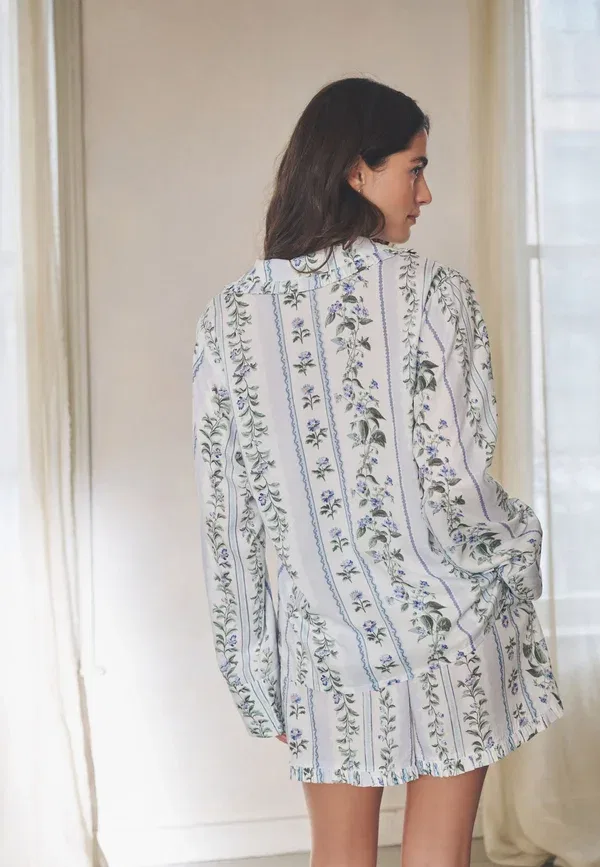Пижамный комплект с цветочным принтом Regular fit Next cream floral, кремовый — фото 2