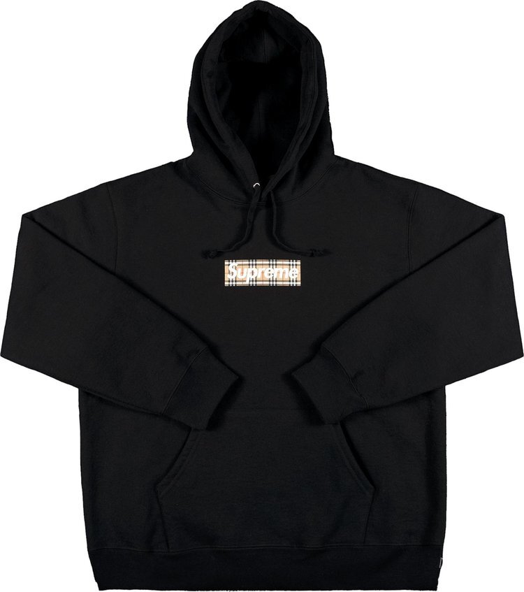 

Толстовка Supreme x Burberry Box Logo Hooded Sweatshirt 'Black', черный