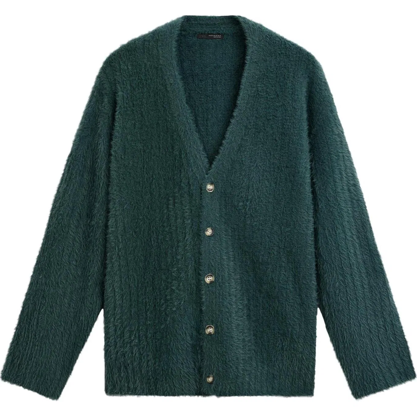 Мужской кардиган умеренного кроя с V-образным вырезом ZARA, Green/Blue