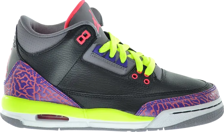 

Кроссовки Air Jordan 3 Retro GS Black Atomic Red, черный