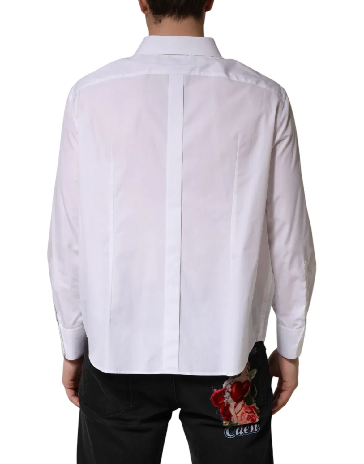 Мужская рубашка с воротником и пуговицами SARTORIA Dolce & Gabbana, White — фото 4