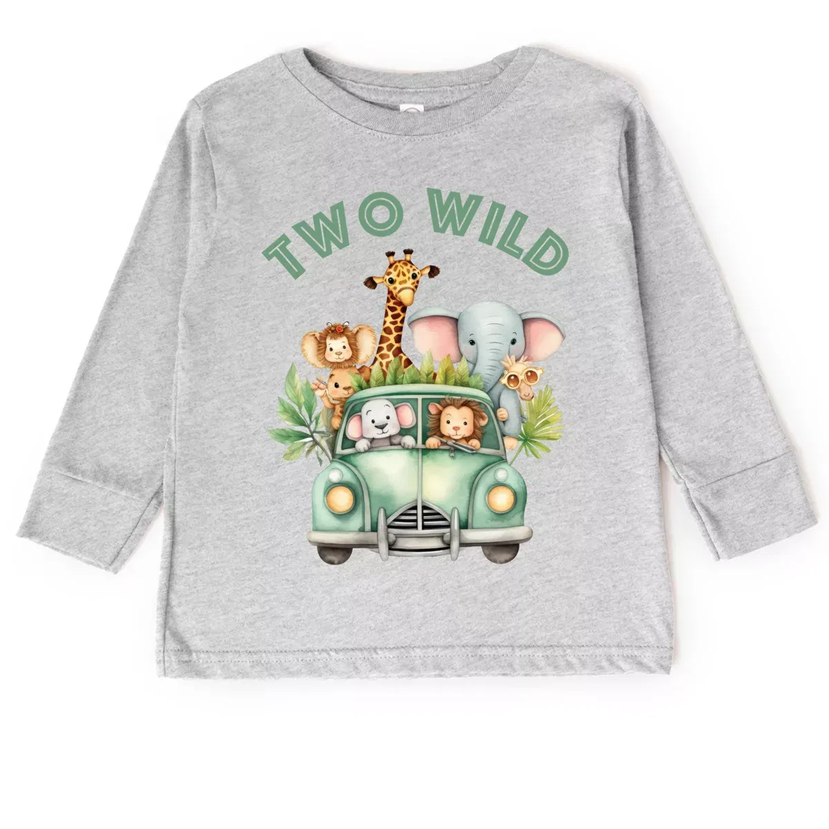 Детская футболка с длинным рукавом с принтом Two Wild Animals The Juniper Shop, White