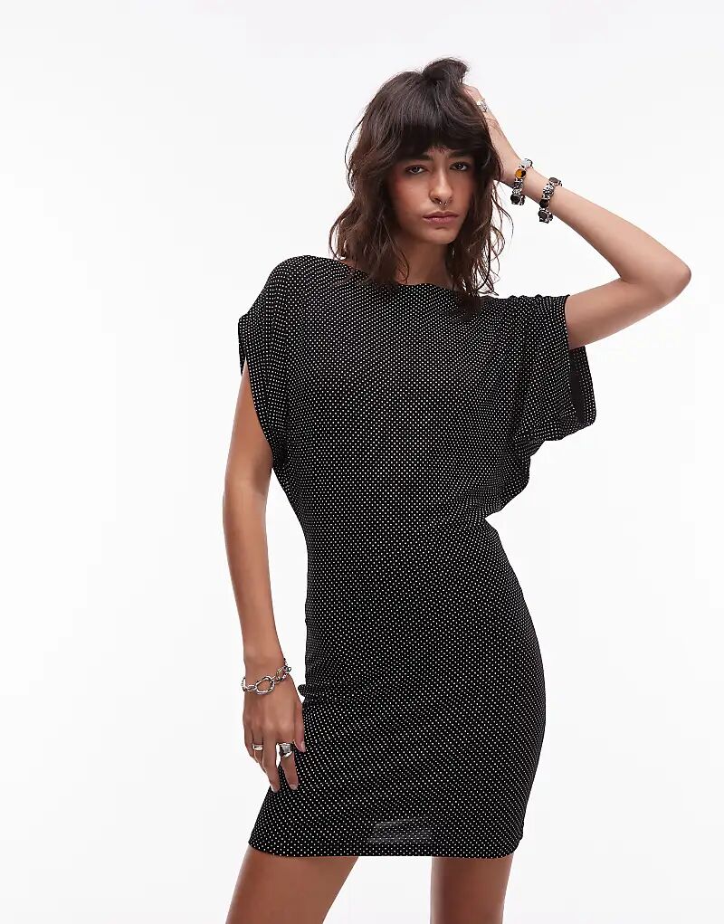 

Мини-платье с рукавами «летучая мышь» ASOS DESIGN черного цвета