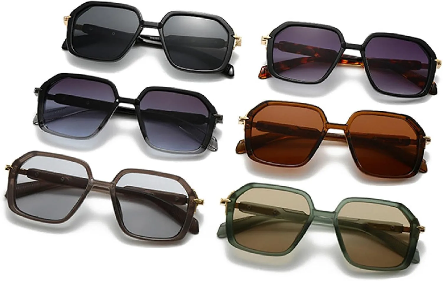 

Мужские солнцезащитные очки в стиле ретро с защитой от УФ-излучения UV400, женские солнцезащитные очки с заклепками и градиентным переходом цвета TKKTLLT, Green Tea