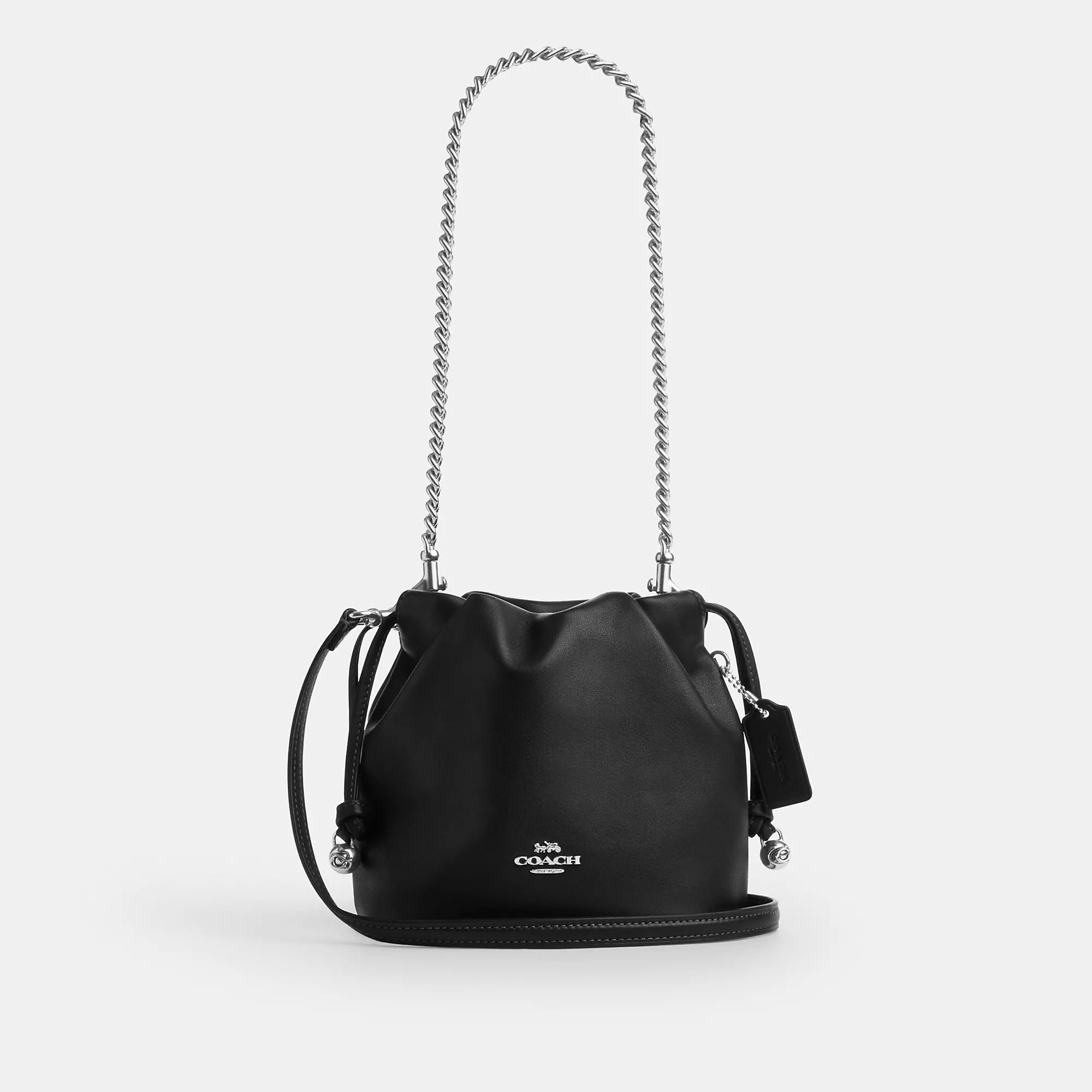 

Сумка-мешок Coach Outlet Faye Mini на завязках с драпировкой, серебряный