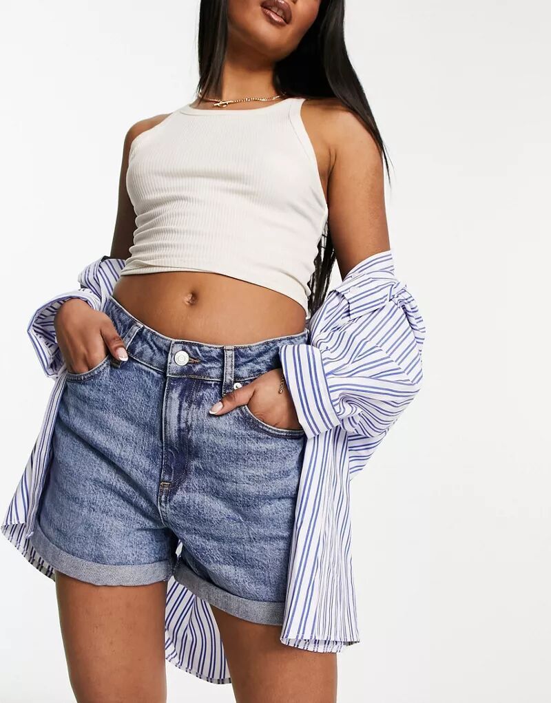 

Удобные синие джинсовые шорты средней длины ASOS