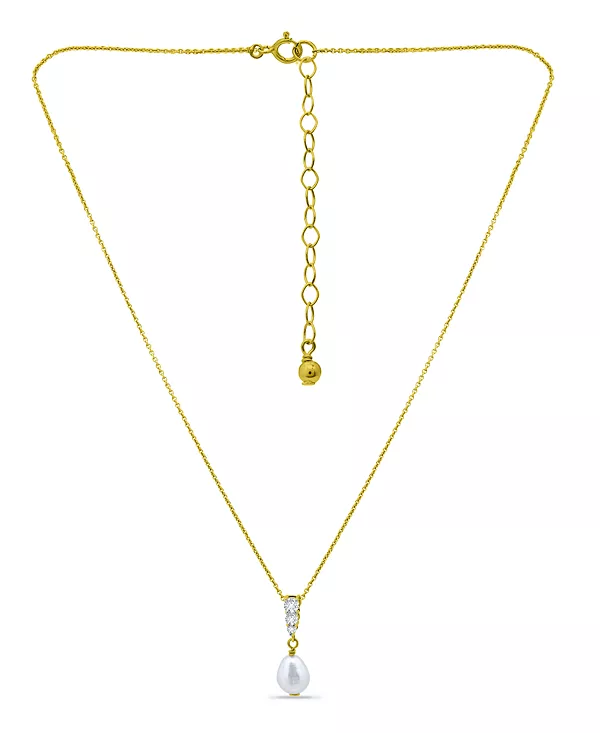 

Ожерелье с подвеской из белого культивированного жемчуга и кубического циркония Macy'S, gold