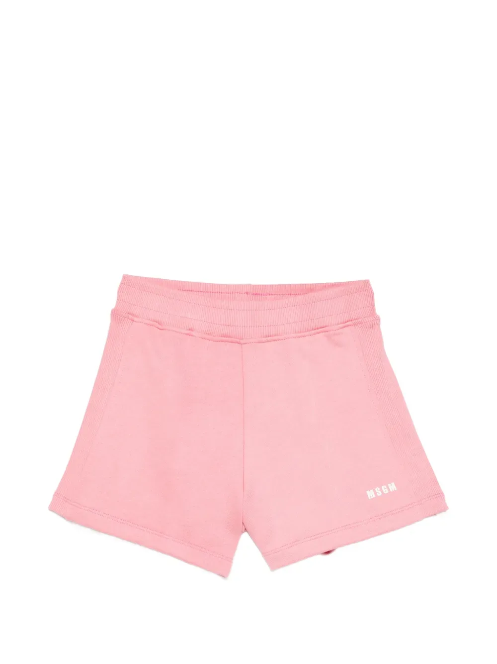 Шорты в рубчик на эластичном поясе MSGM Kids, розовый