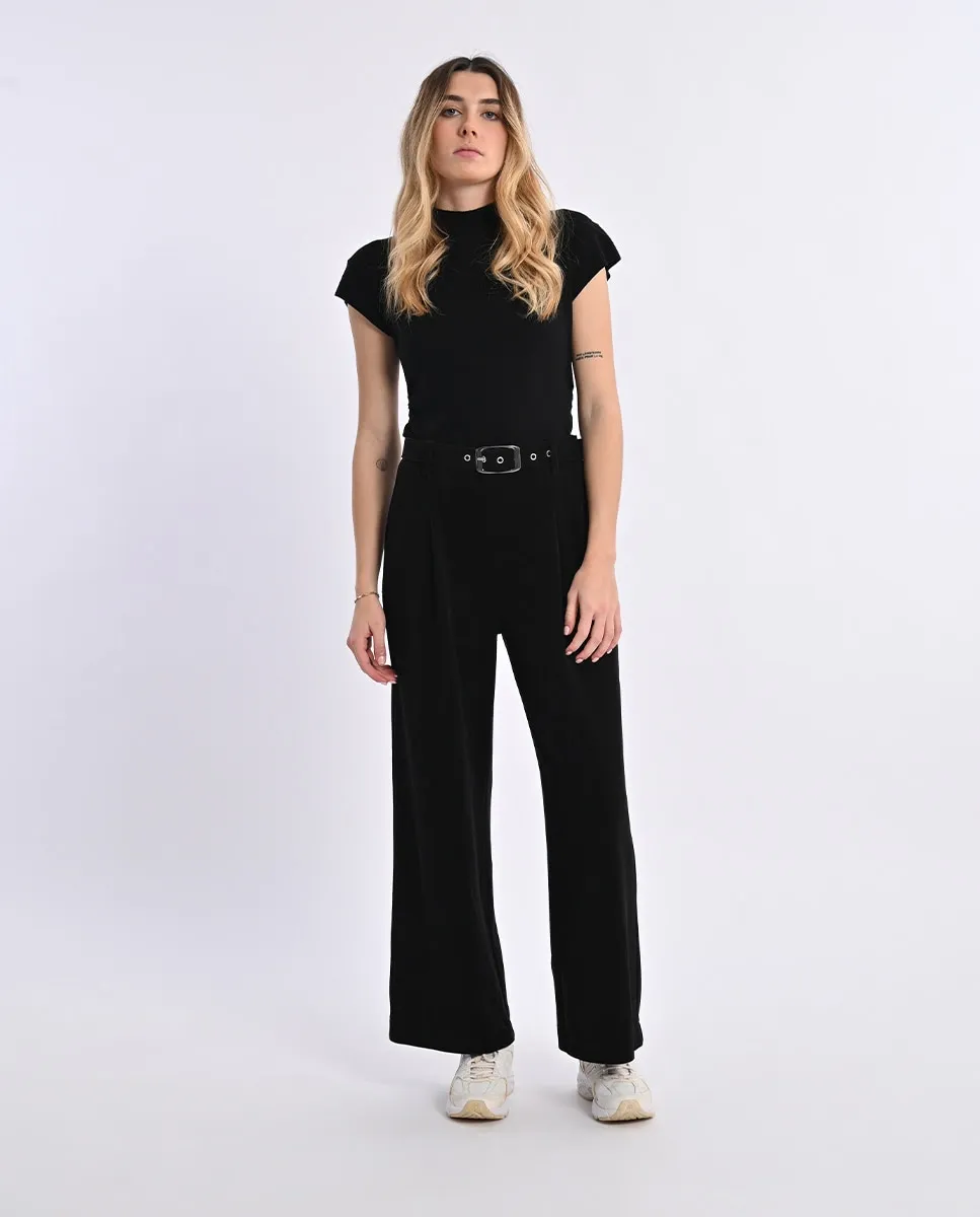 

Женские длинные брюки-кюлоты с ремнем Lili Sidonio, черный