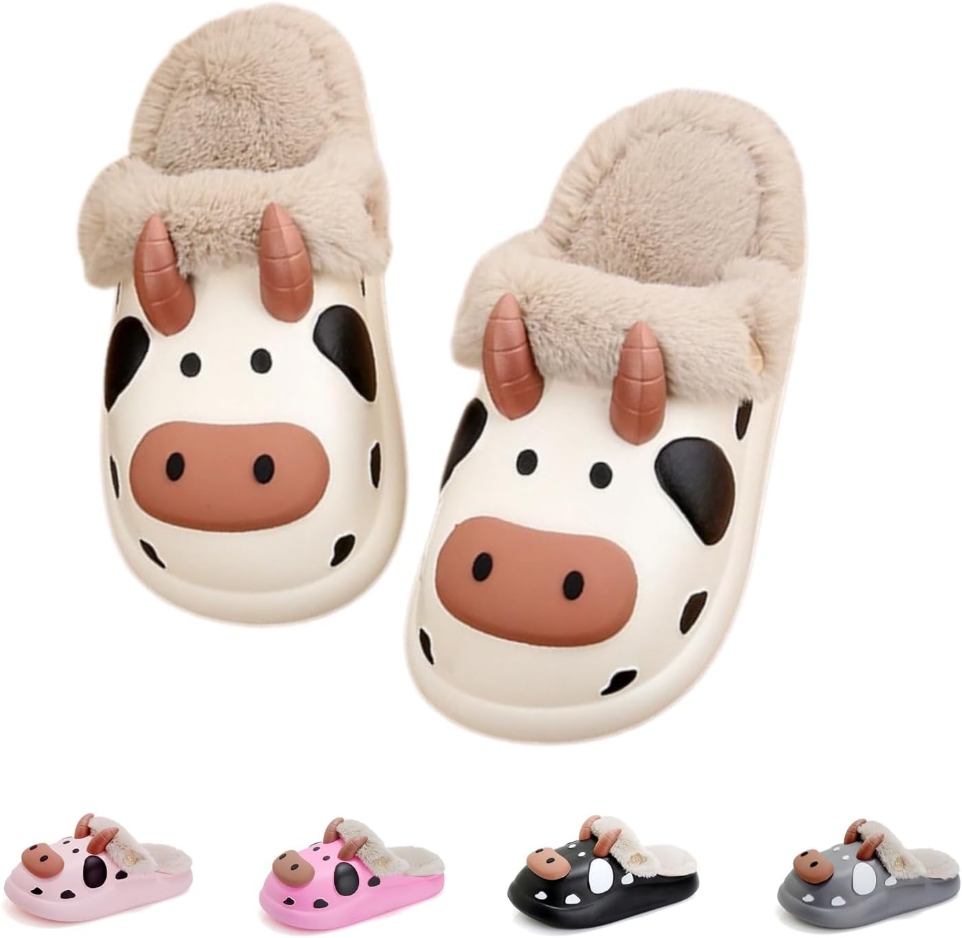 

Домашние тапочки UNMULFC для женщин и мужчин, для спальни, сверхтеплые плюшевые платформенные сандалии, пушистые милые слайды, шлепанцы для дома и улицы, белый