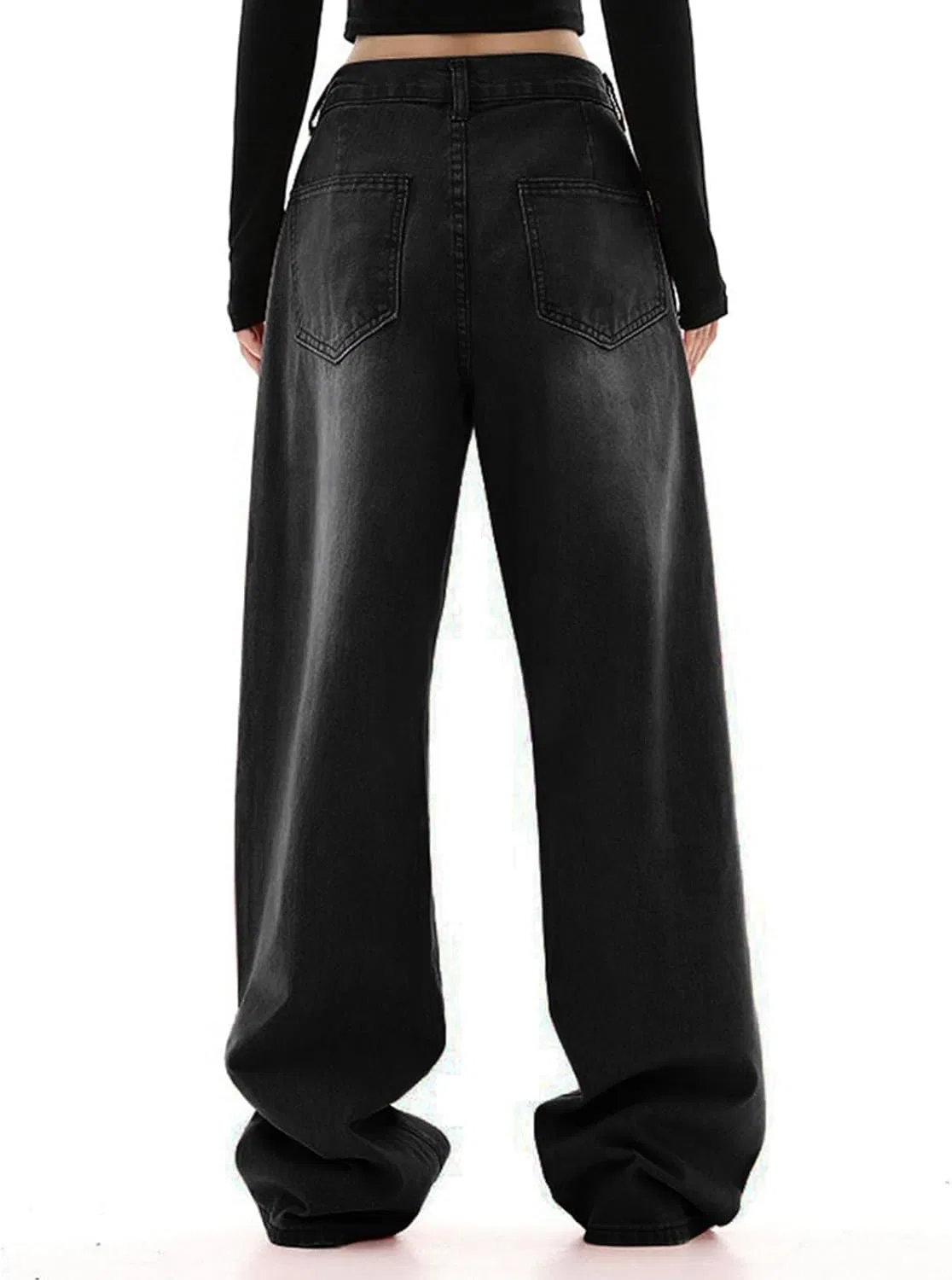 Джинсы женские Wide Leg, Black — фото 4