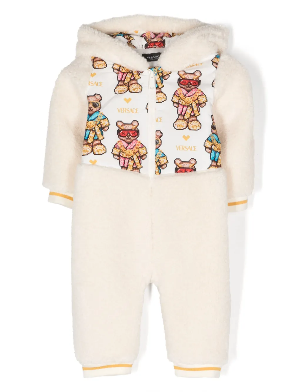 

Ромпер с принтом Pixel Teddy Versace Kids, нейтральный