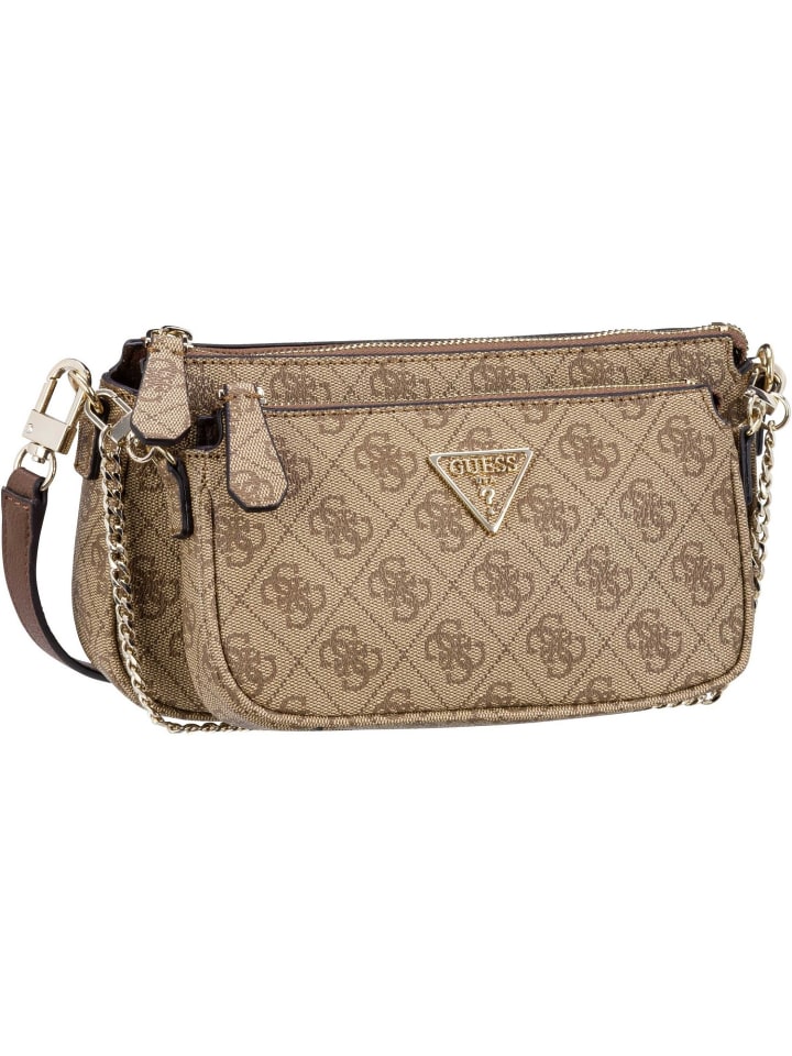 

Наплечная сумка Guess Umhängetasche Noelle Double Pouch Crossbody, цвет Latte Logo Brown