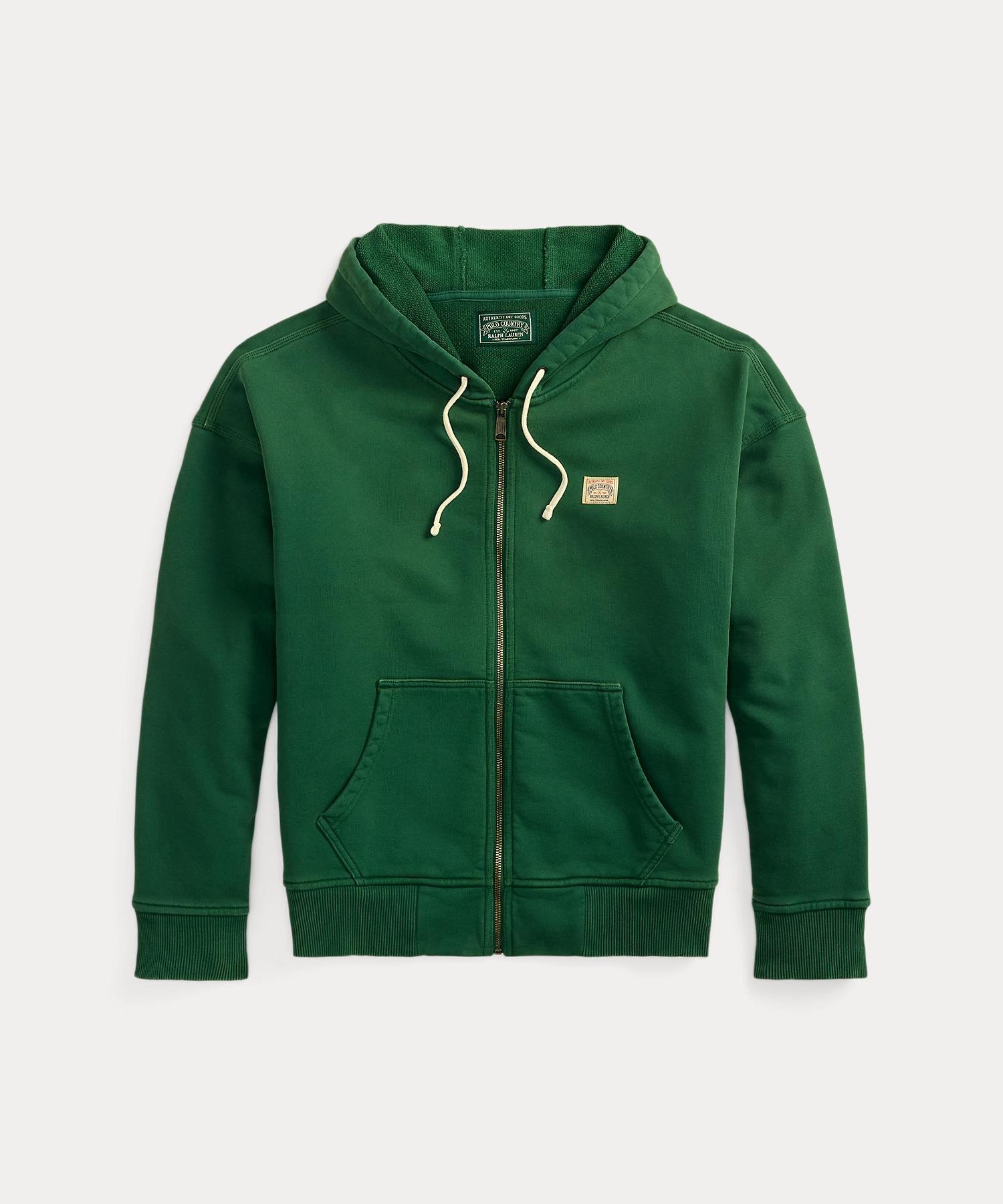 Толстовка с капюшоном из флиса свободного кроя с петлевой структурой Polo Ralph Lauren, 300 Green