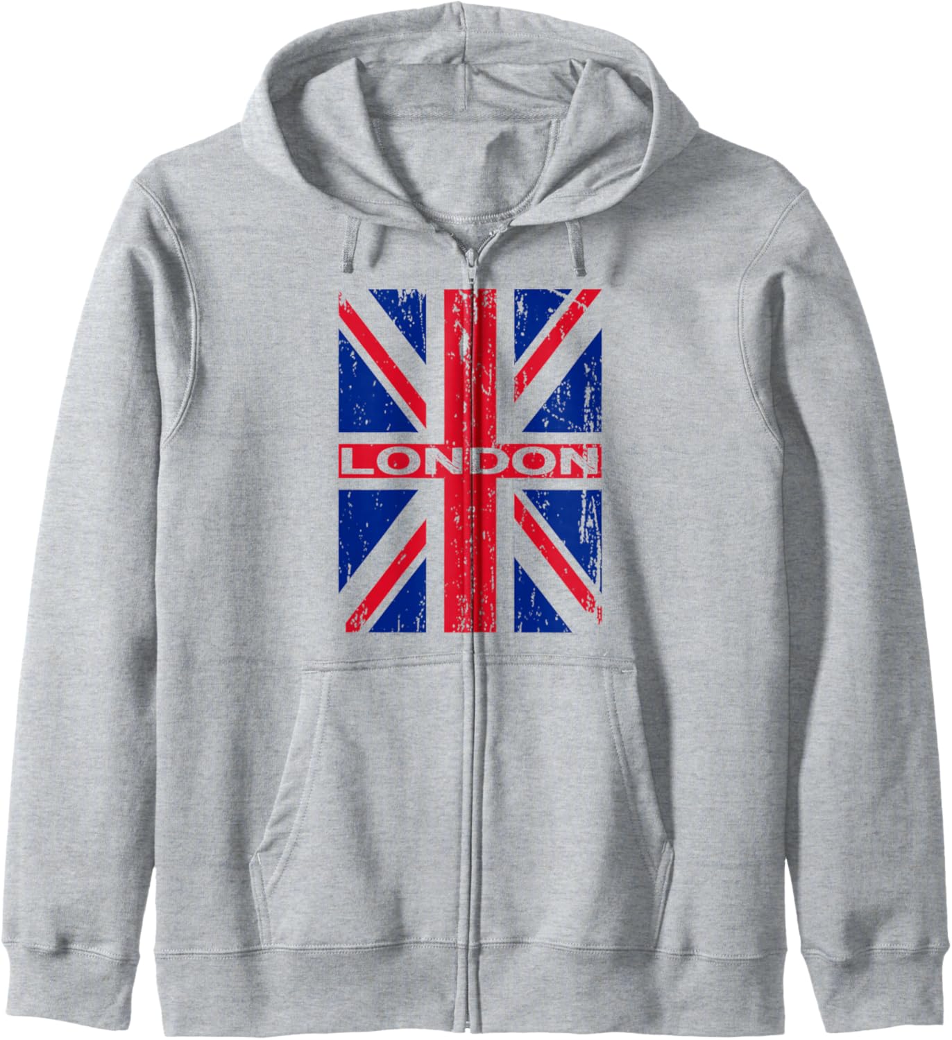 

Лондон, Англия, флаг Великобритании, толстовка на молнии, серый Uk British Flag Gifts