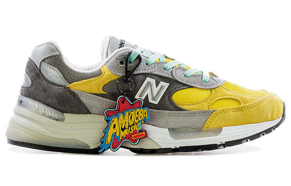 Кроссовки amoeba music x nice kicks x 992 сделано в сша New Balance, серый — фото 2