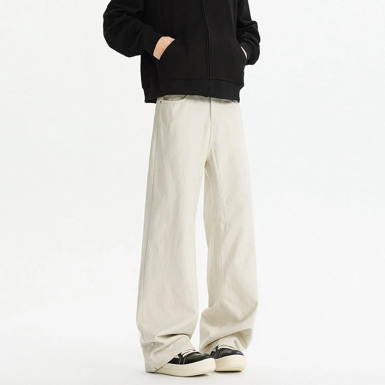 Джинсы свободные, винтажные, Hip Hop, Off White — фото 4