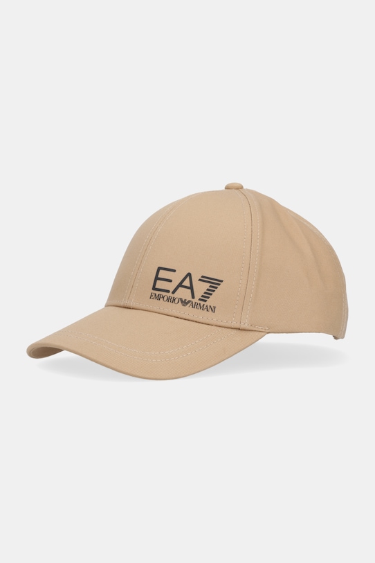 

Хлопковая кепка с козырьком Ea7 Emporio Armani, бежевый