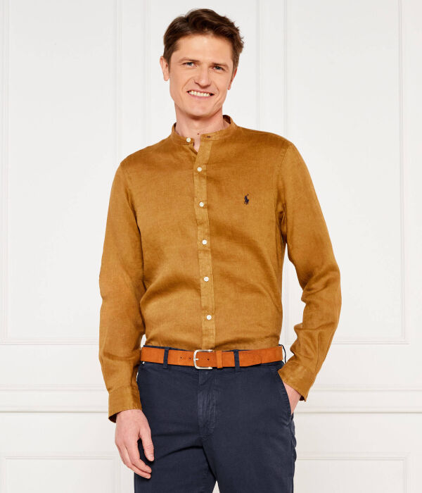 Льняная рубашка Slim fit Polo Ralph Lauren, зеленый — фото 3