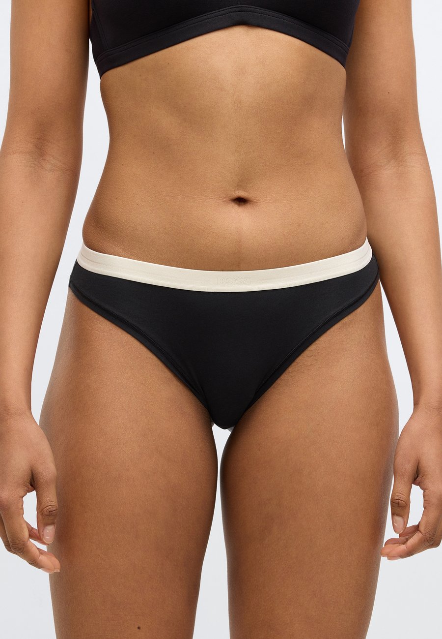 Брифы BOSS BRIEF WITH DIFFERENT WAISTBAND COLORS ELASTIC 3 PACK, Black — фото 4