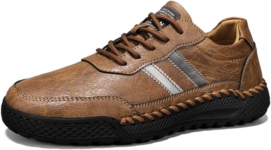 

Мужские повседневные кожаные туфли Asifn, дышащие, лоферы, удобные для ходьбы, модные, на шнуровке, нескользящие, слипоны, на плоской подошве, желтый