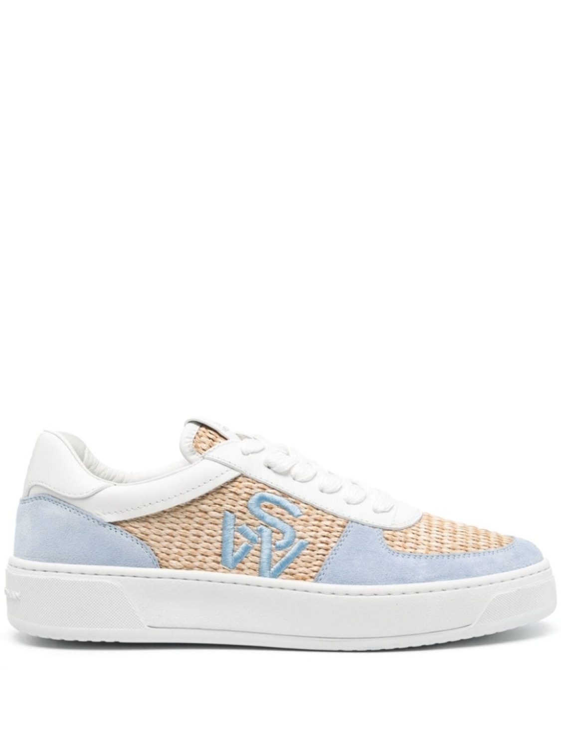 Кроссовки из рафии со вставками Courtside Stuart Weitzman, синий