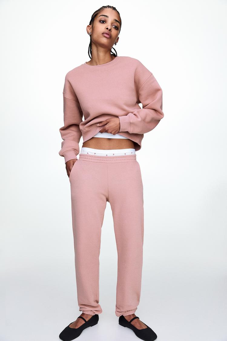 

Комплект спортивного костюма Jogger Pull And Bear, розовый