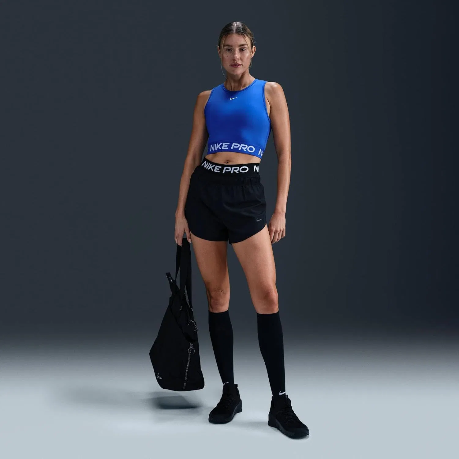 Топ-танк Nike Pro Dri-FIT, Hyper Royal/White — фото 2