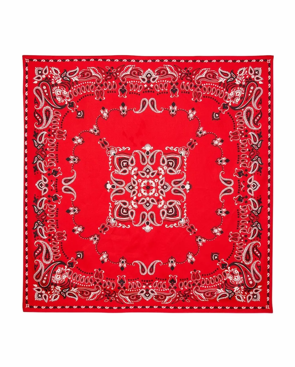 

Женский шелковый платок с принтом бандана Sandro, красный