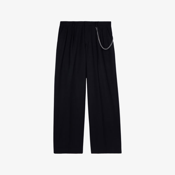 

Брюки The Kooples прямого кроя из шерстяной смеси, черный