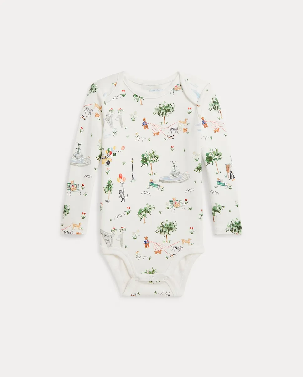 

Унисекс боди из хлопка с принтом Polo Ralph Lauren, белый