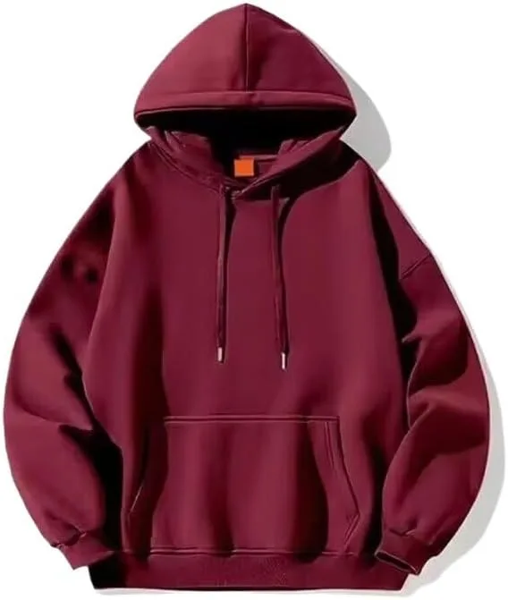 

Спортивный худи мужское однотонное свободное с длинным рукавом