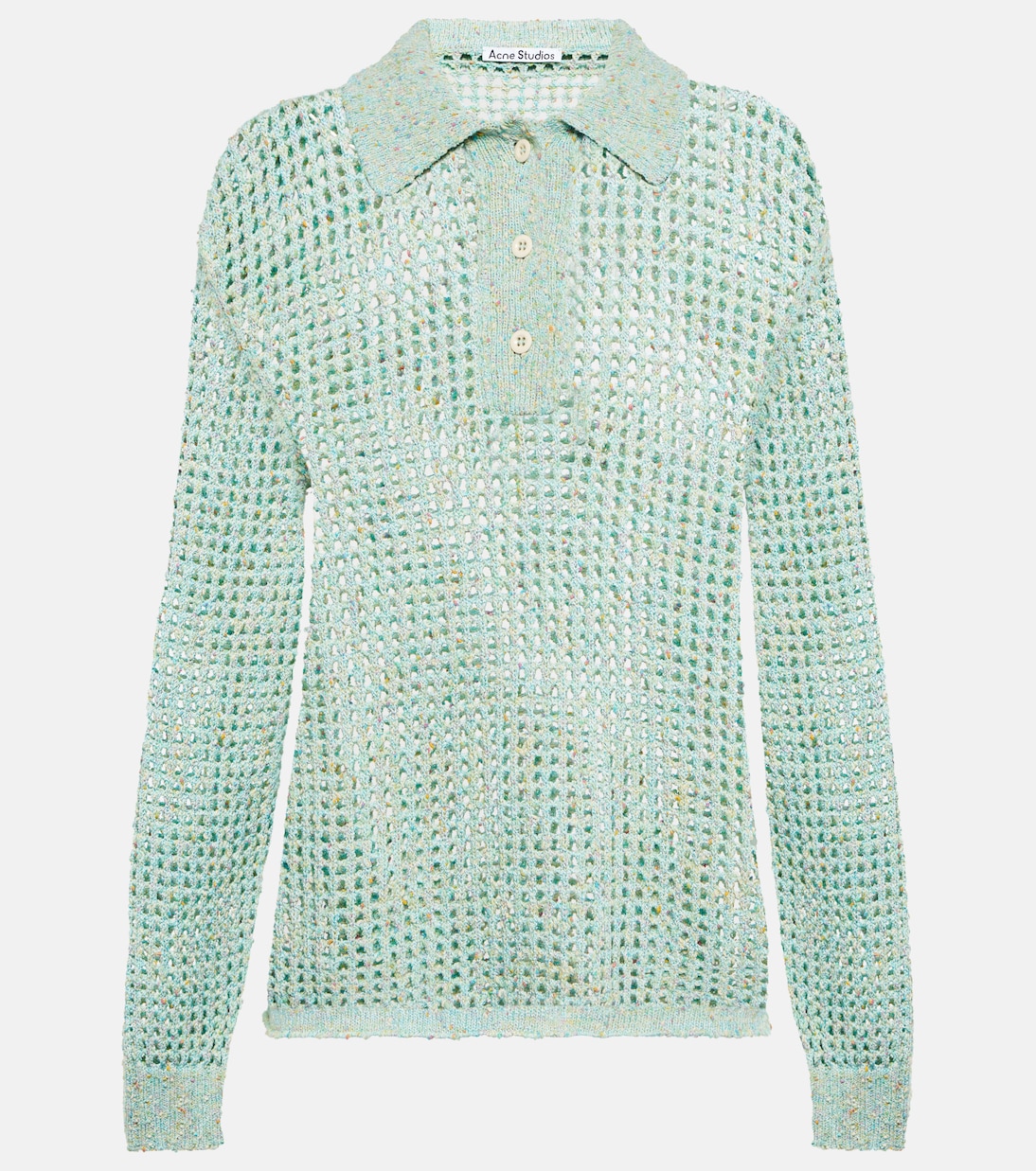 

Свитер ажурной вязки из смесового хлопка Acne Studios, Aqua Blue