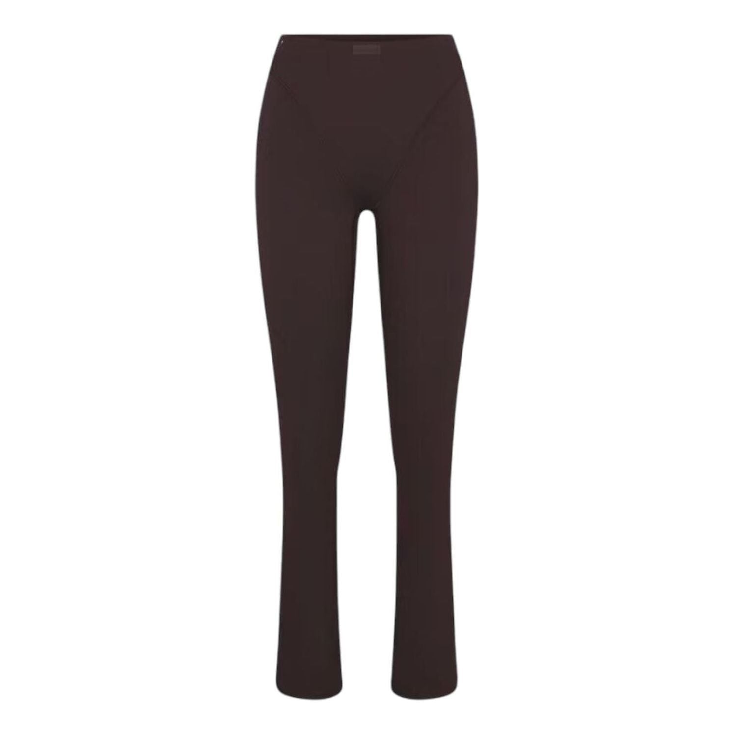 (WMNS) Nike x SKIMS Матовые прямые леггинсы с высокой талией и V-образным вырезом, цвет «Темно-сепия»