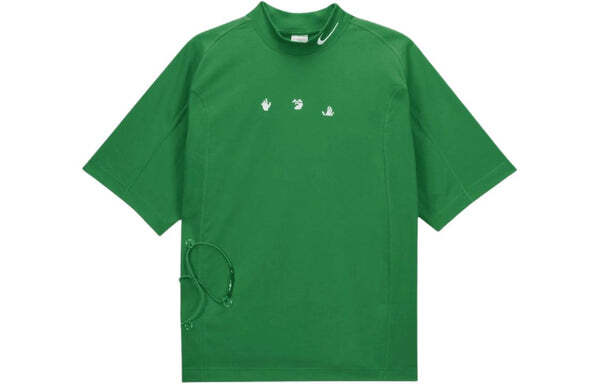 Футболка Nike x OFF-WHITE Mc T-Shirt Asia Sizing 'Kelly Green', зеленый — фото 2