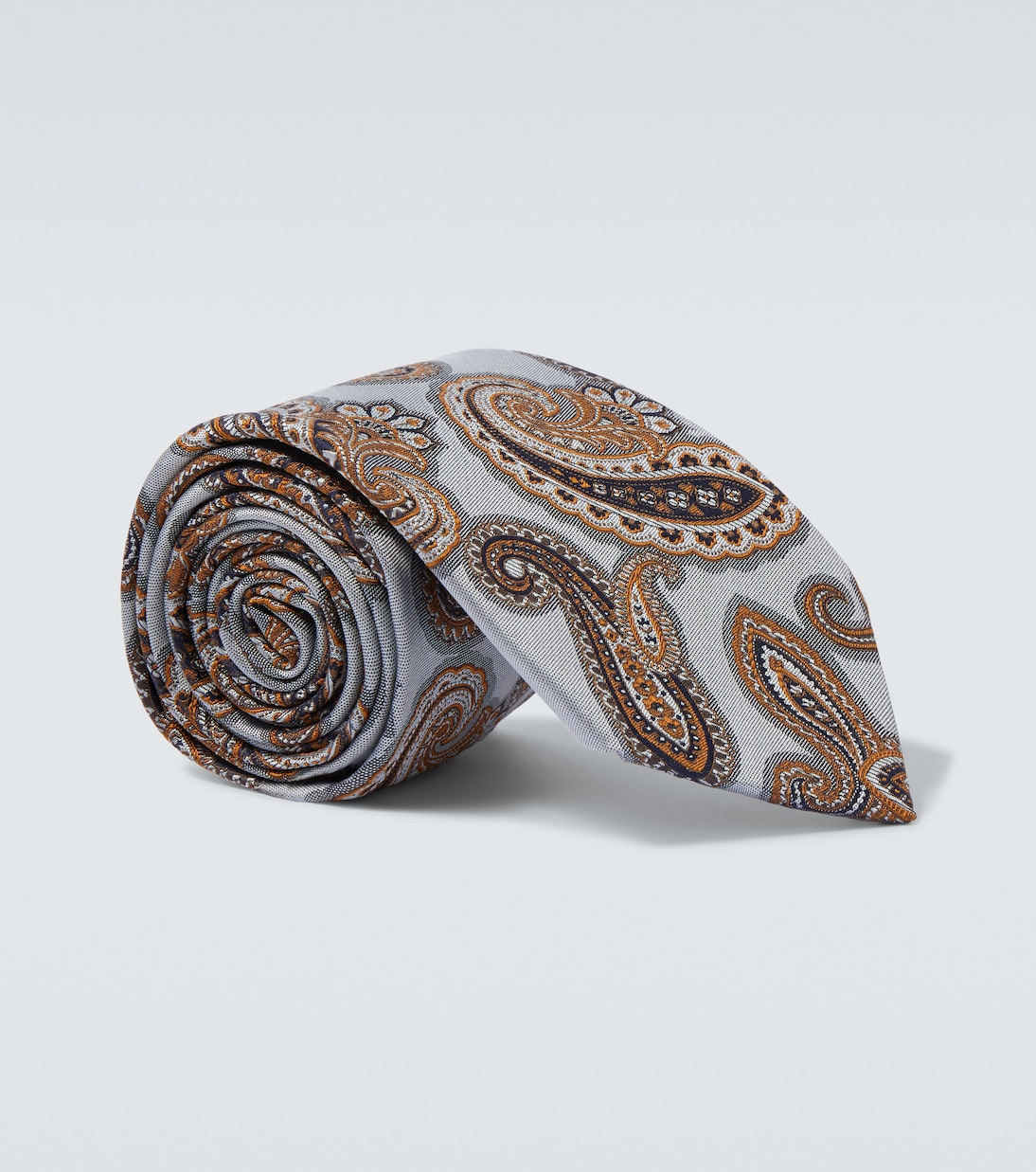 

Галстук из жаккардового шелка с узором пейсли Etro, Multicolour On Grey Base