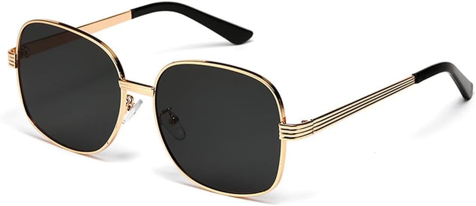

Ретро солнцезащитные очки для женщин и мужчин, металлические солнцезащитные очки в винтажном стиле с защитой от УФ-излучения UV400 для использования на открытом воздухе generic, Gold Black