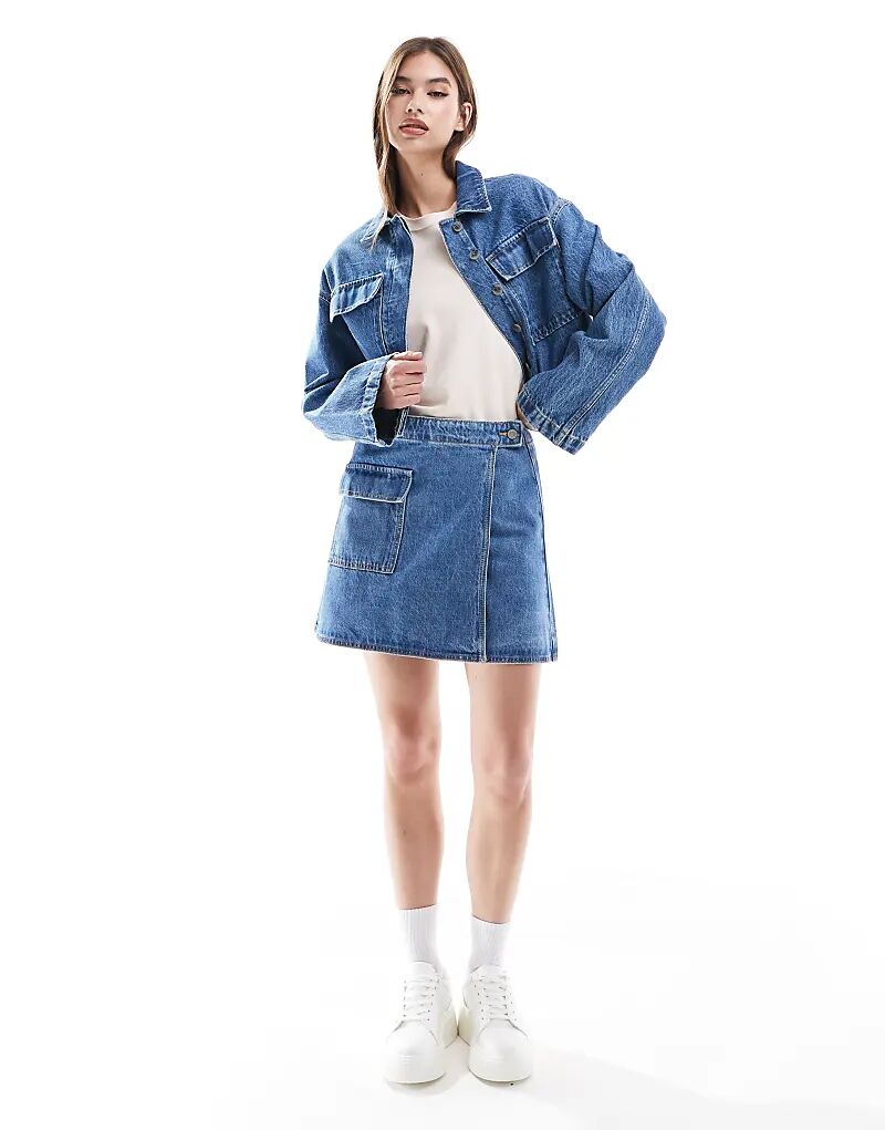 

Мини-юбка в средне-синем цвете ASOS DESIGN