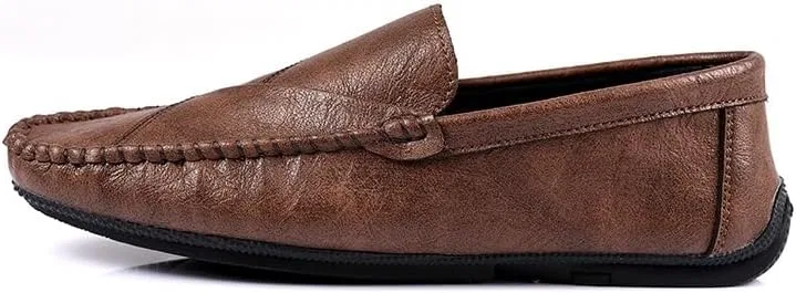 Лоферы из экокожи мужские, коричневые SayfuR — фото 3
