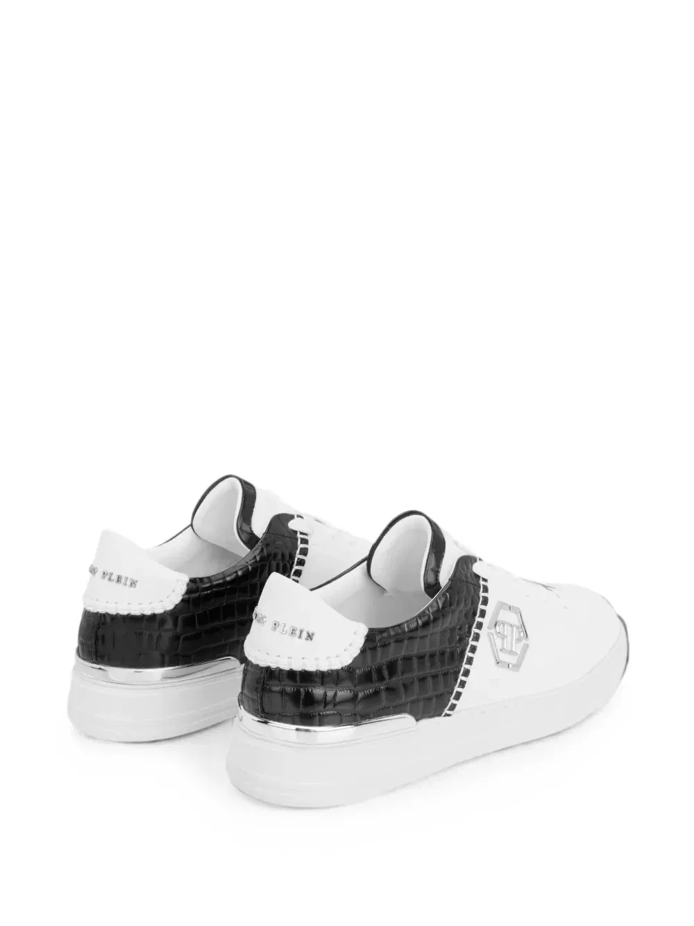 Кроссовки Icon Cocco Mix с эффектом крокодиловой кожи Philipp Plein, белый — фото 3