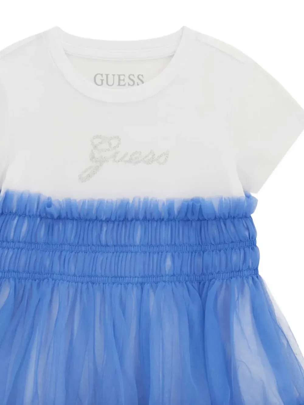 Платье с оборками Guess Kids, синий — фото 4