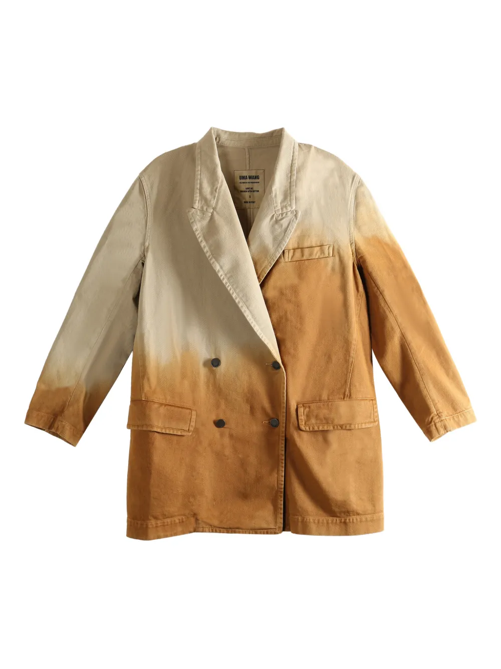 

Короткий двубортный пиджак Uma Wang, коричневый